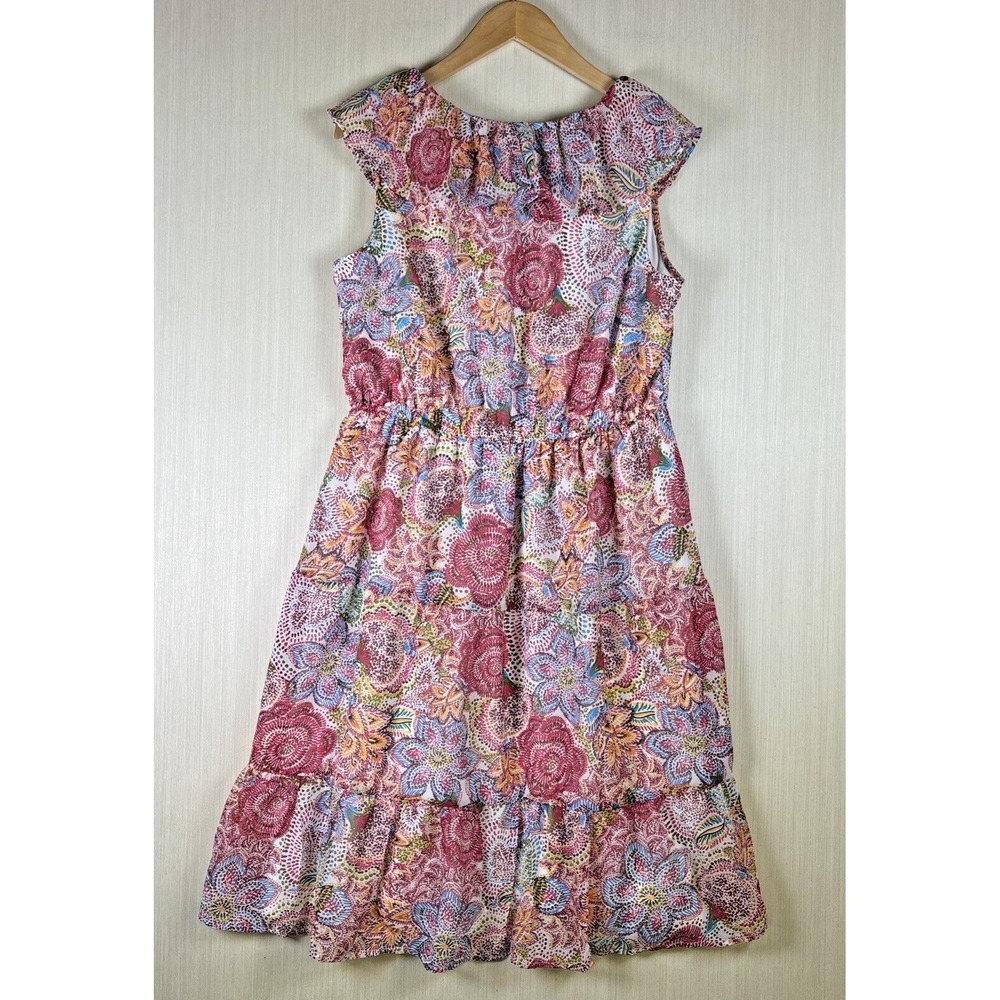 Floral Paisley Sleeveless Day Dress - Pink Multi - Picture 10 of 13
